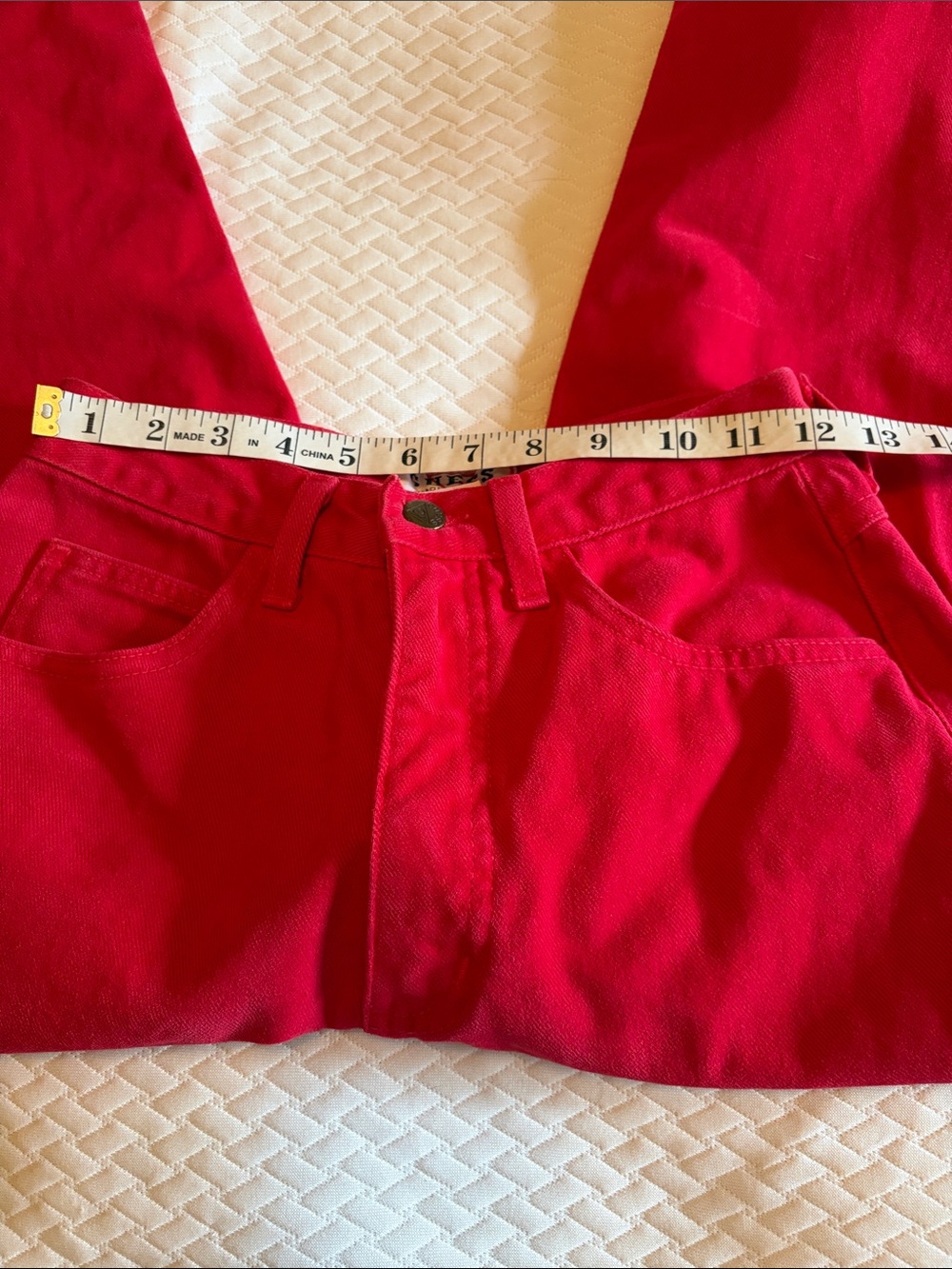 Vintage Guess Red High-Waist Jeans - Picture 9 of 9